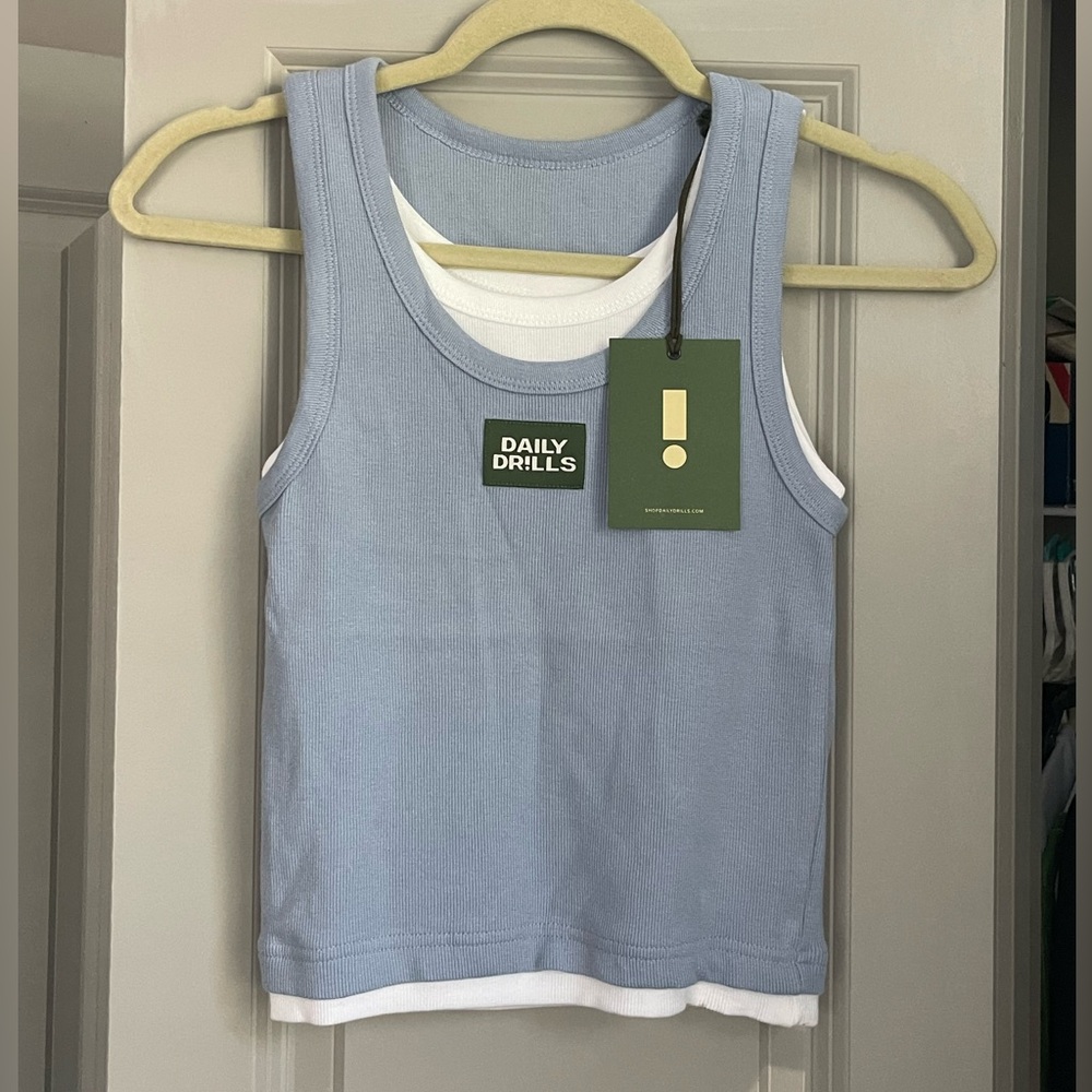 Daily Drills Layered Logo Tank- Mist